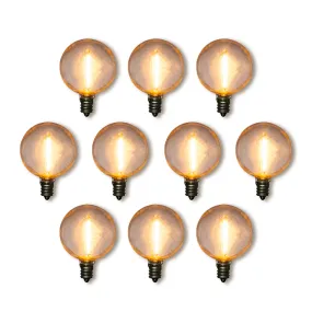 10-Pack LED Filament G40 Globe Shatterproof Light Bulb, Dimmable, 1W,  E12 Candelabra Base