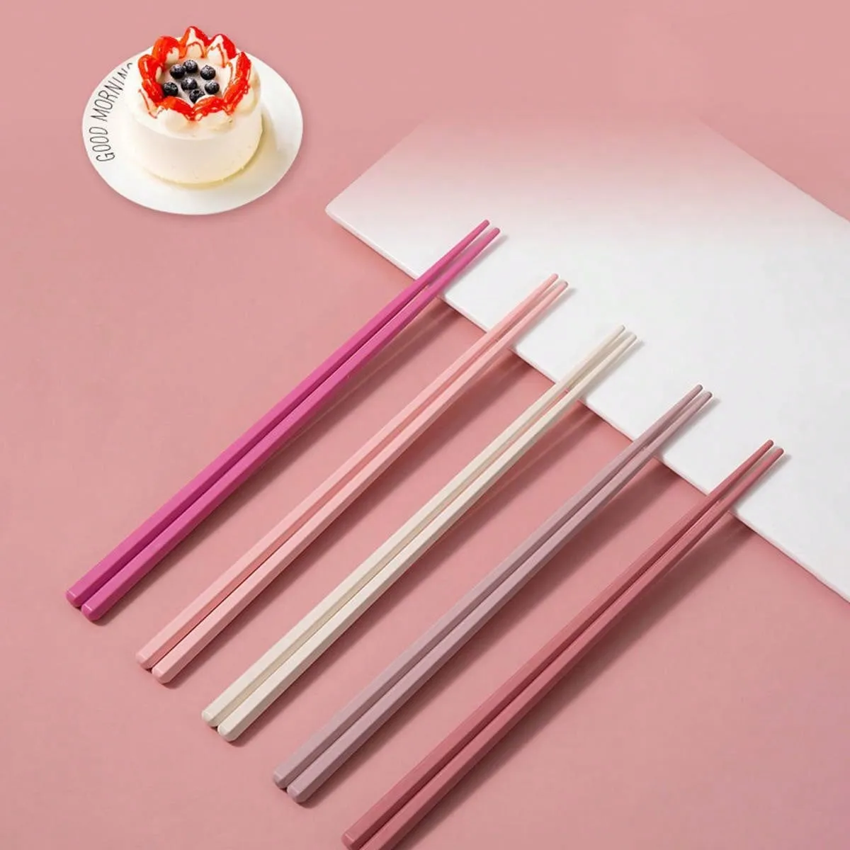 10pcs/5 Pairs Of Small And Fresh Colored Alloy Chopsticks For Household Utensils, Kitchen Non Slip Chopsticks