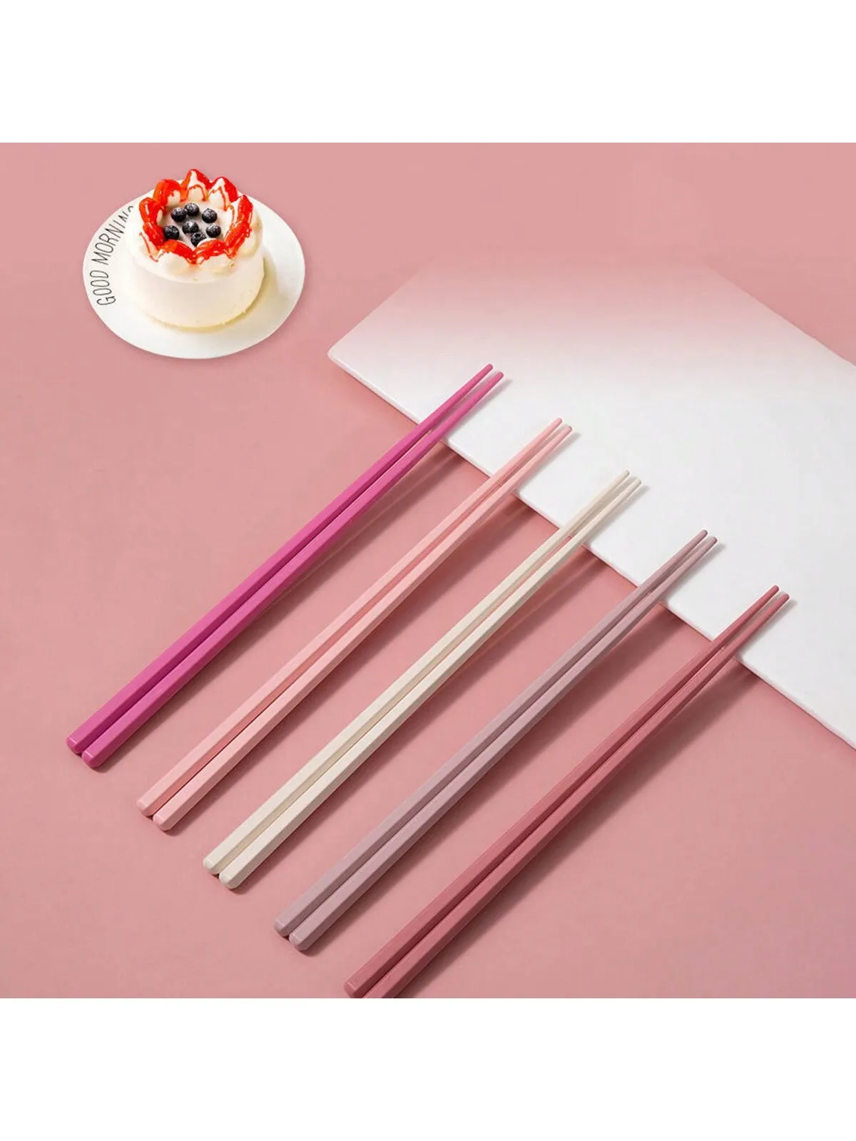 10pcs/5 Pairs Of Small And Fresh Colored Alloy Chopsticks For Household Utensils, Kitchen Non Slip Chopsticks