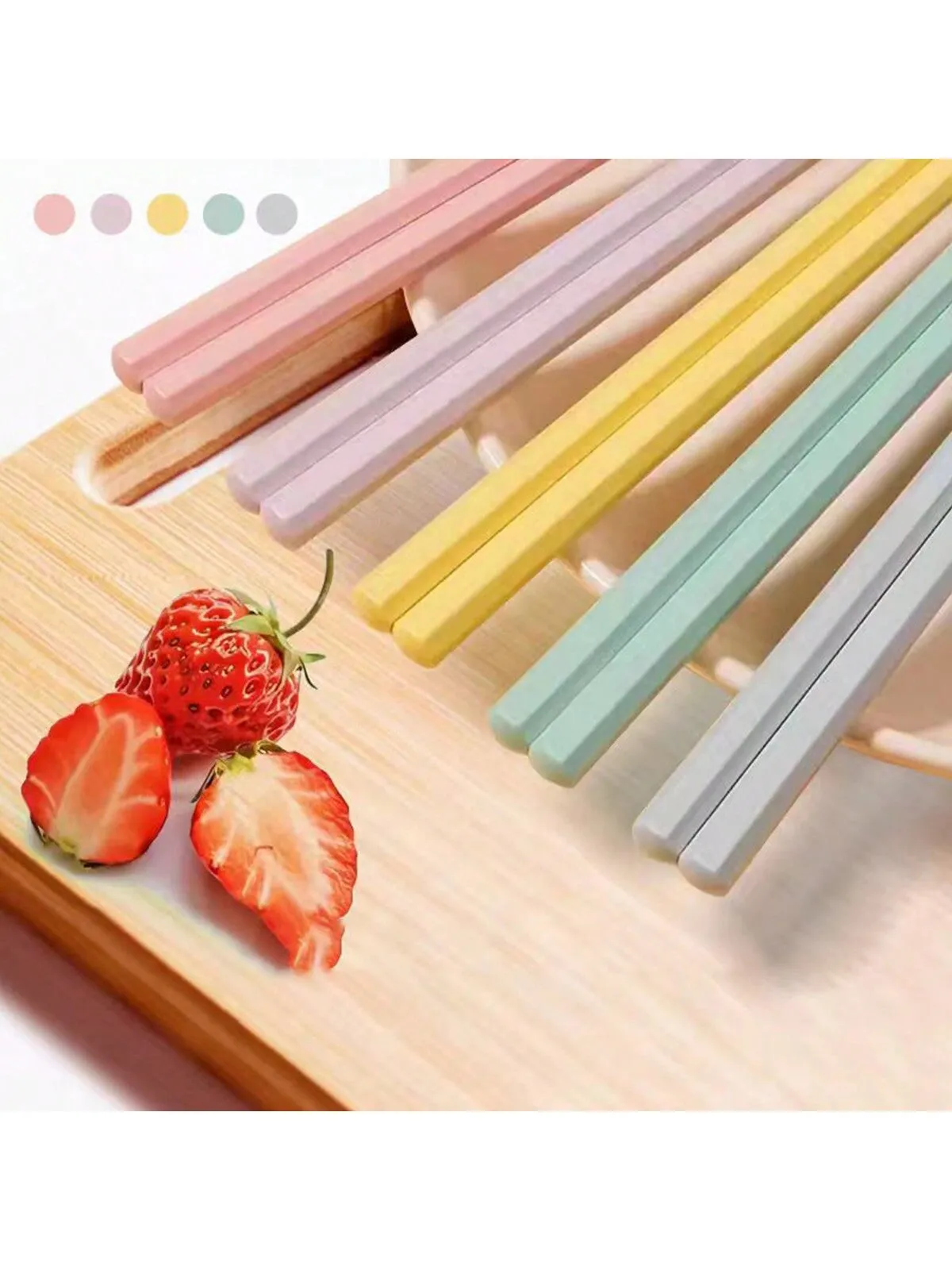 10pcs/5 Pairs Of Small And Fresh Colored Alloy Chopsticks For Household Utensils, Kitchen Non Slip Chopsticks