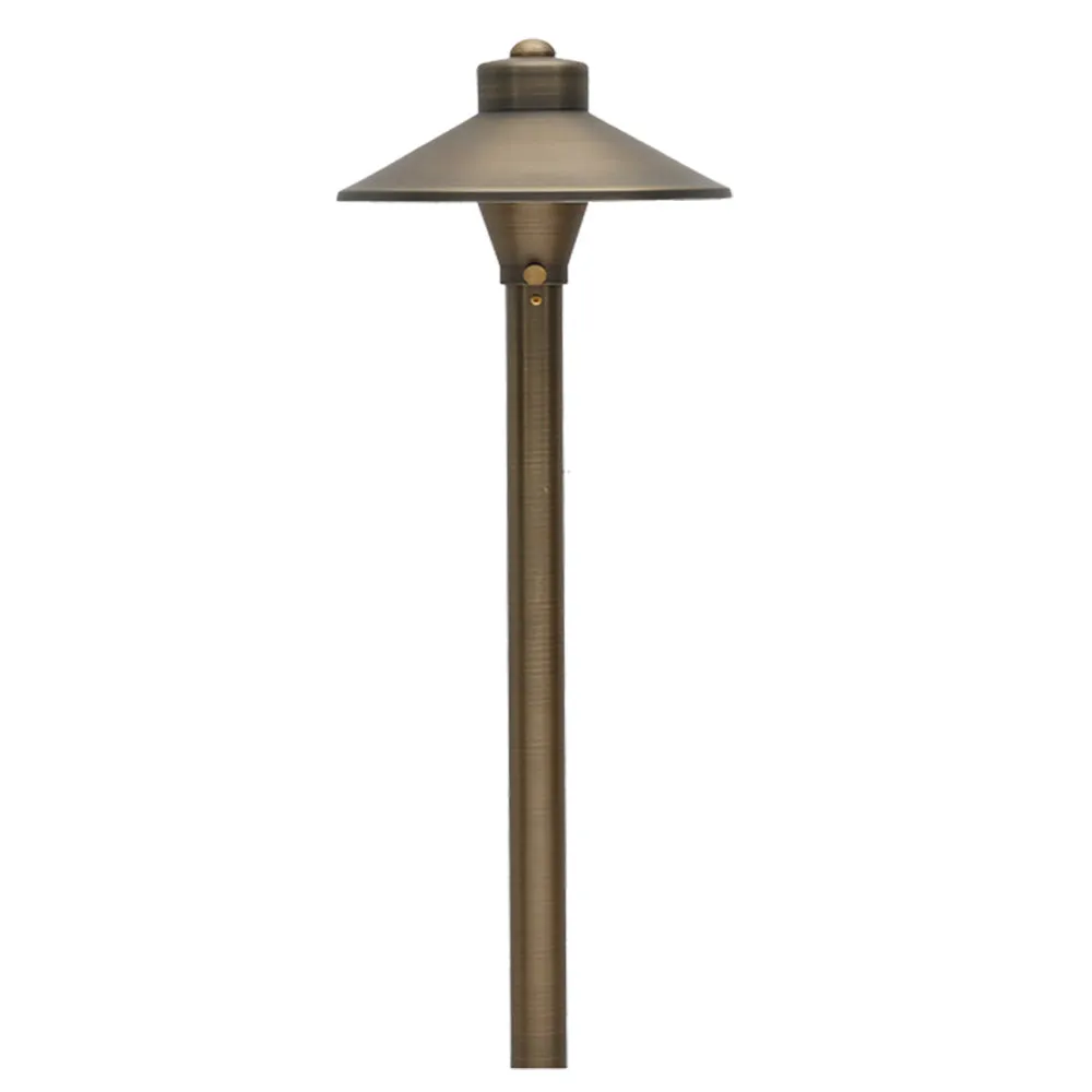 12V LED Landscape Mushroom Path Light 20.75" Natural Brass