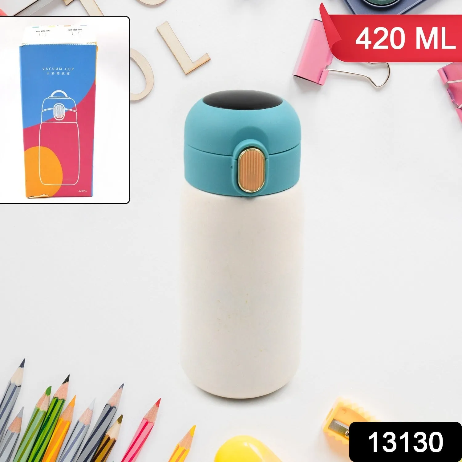 13130 Smart Vacuum Insulated Water Bottle with LED Temperature Display, Cold & Hot | Leak Proof | Office Bottle | Gym | Home | Kitchen | Hiking | Trekking | Travel Bottle (420 ML)