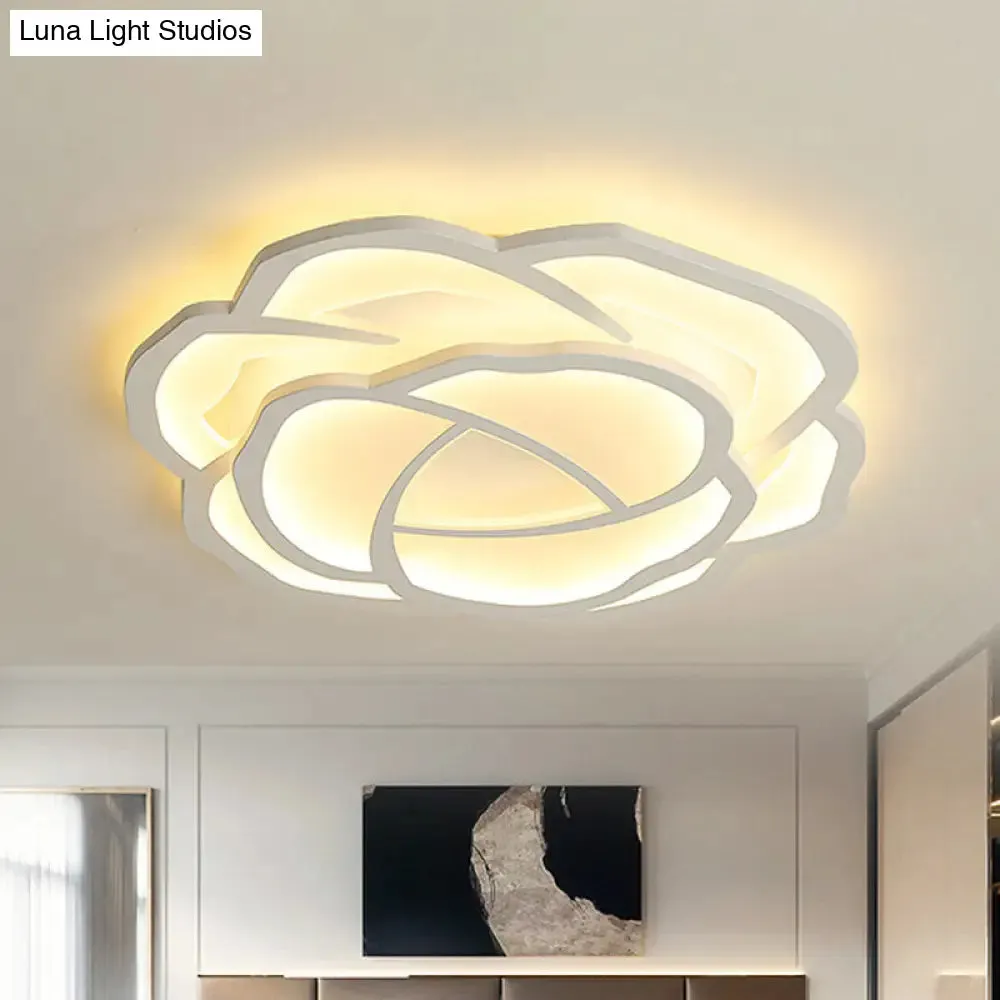 16.5"/20.5" Acrylic Flush Mount LED Flower Ceiling Lamp - Modern Style, White/Warm Light