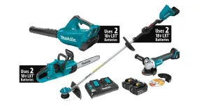 2021 Makita 36V (18V X2) LXT® Brushless 3-Pc. Combo Kit (5.0Ah) and Brushless Angle Grinder (XT331PTX)