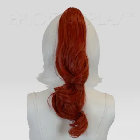 20" Apple Red Mix Wavy Curly Ponytail Clipon