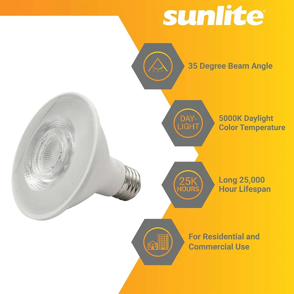 24Pk - Sunlite 9w LED PAR30 Reflector Floodlight 5000K Bulb - 75W Equiv