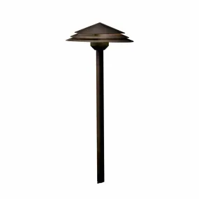 2W 182 Lumens LED Round Tiered Path Light 3000K Aged Bronze