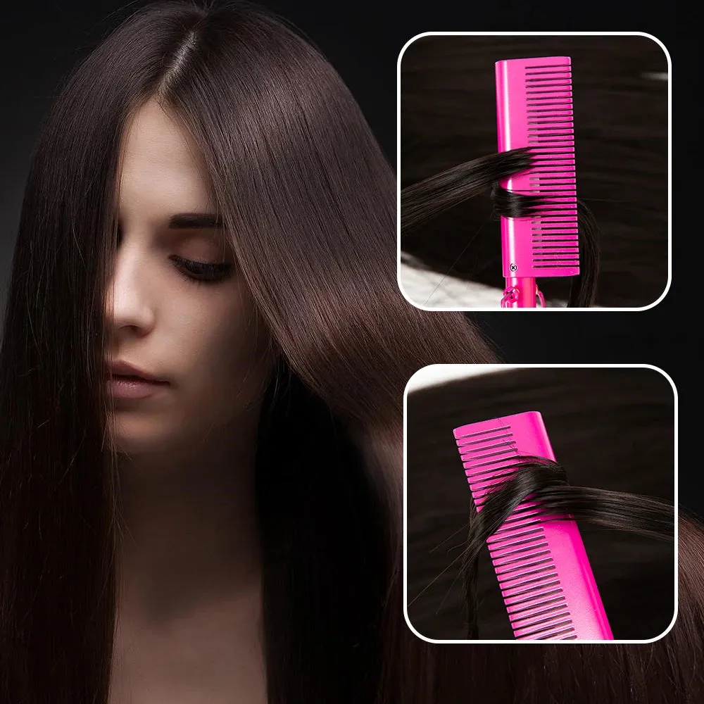 3 in 1 Hot Comb Straightener Electric Hair Straightener Hair Curler Wet Dry Use Hair Flat Irons Hot Heating Comb For Hair