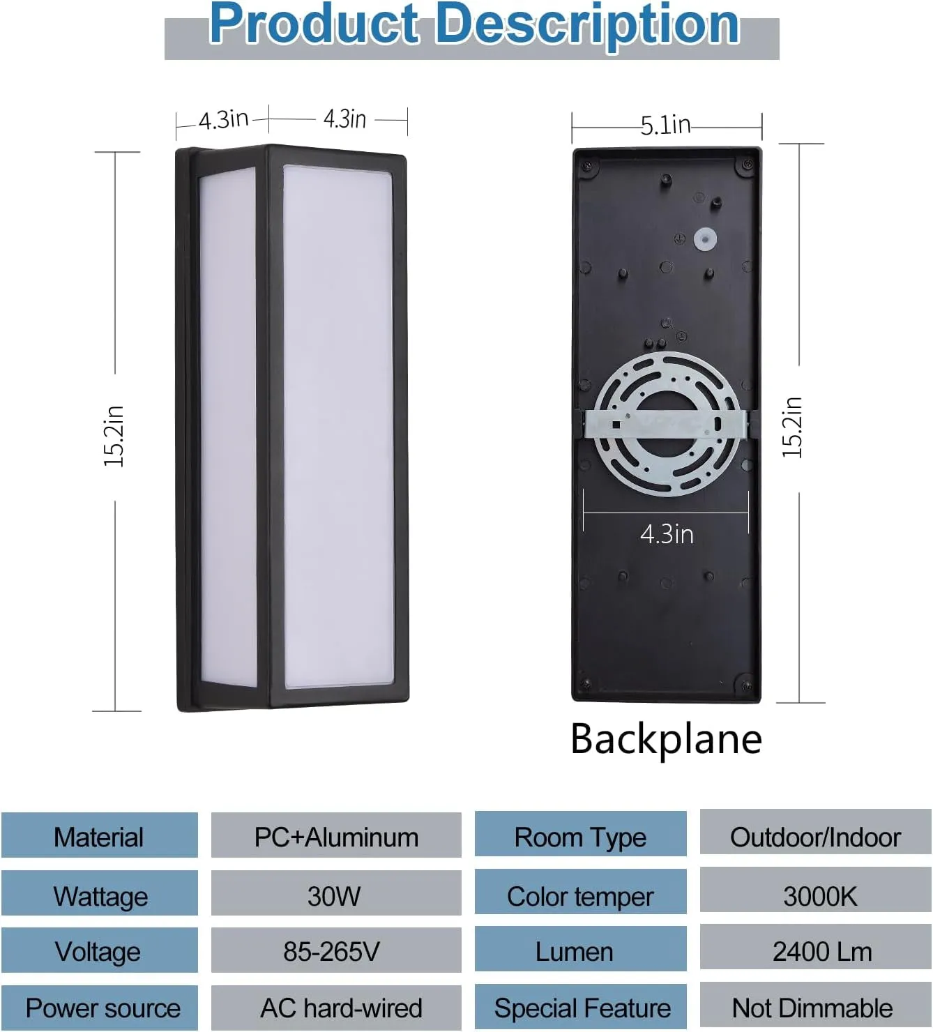 30W LED Modern Porch Lights