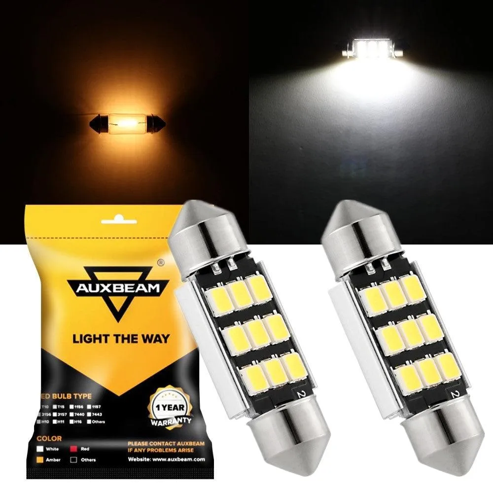 36MM DE3174 1.42" Festoon LED Interior/Dome/Map/License Plate Light Bulbs 2.7W 300LM 6500K White | 2 Bulbs