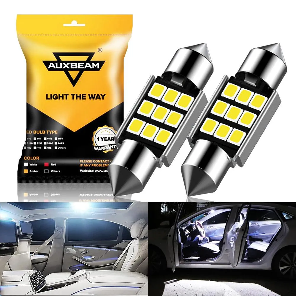 36MM DE3174 1.42" Festoon LED Interior/Dome/Map/License Plate Light Bulbs 2.7W 300LM 6500K White | 2 Bulbs