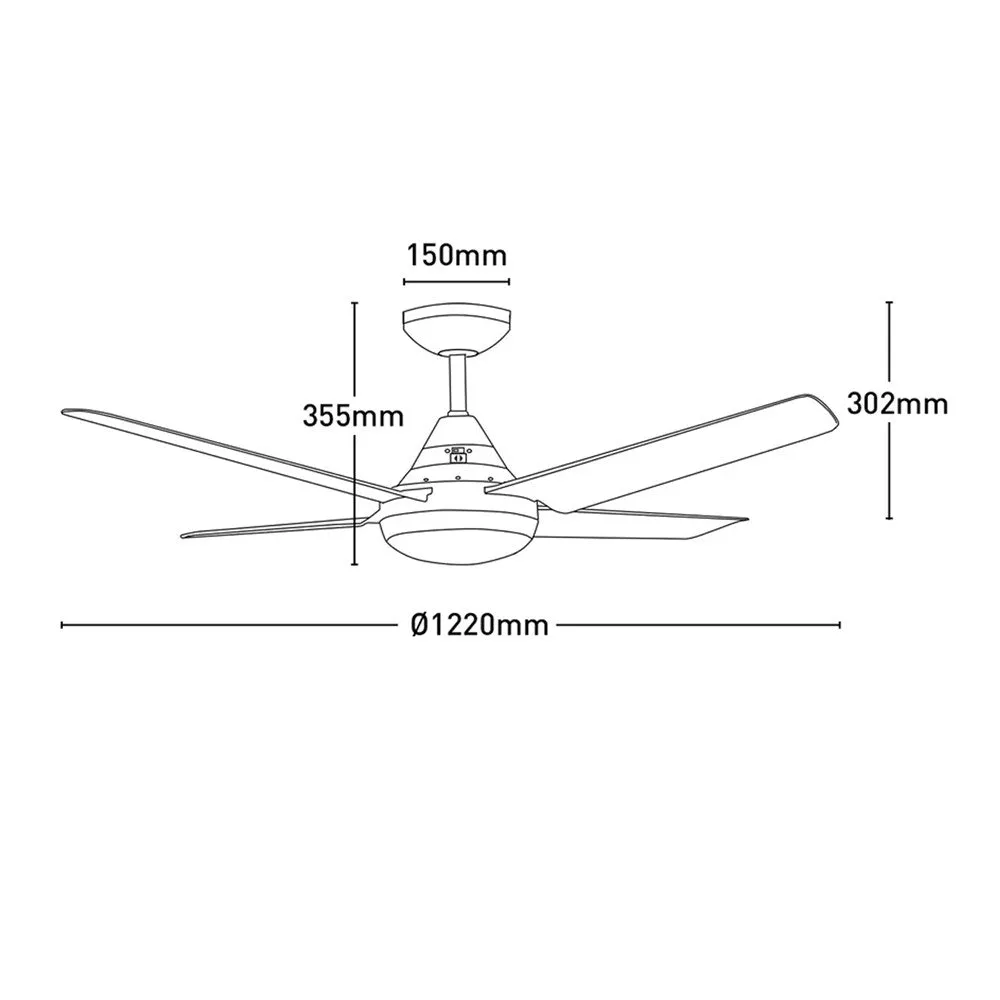 48" Cardinia AC Ceiling Fan White with Light FC958124WH Mercator Lighting