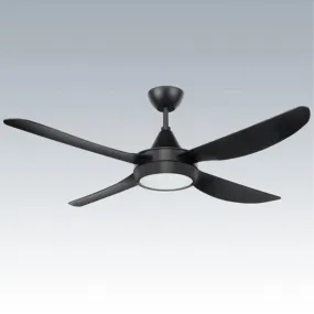 52" (1320mm) Vector-II AC Ceiling Fan and LED Light with Ezi-Fit Blades in Black