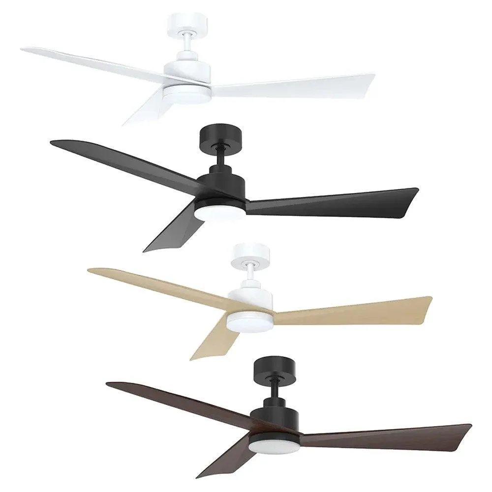 52" Bronte DC Ceiling Fan White, Black, White/Oak, Black/Walnut with Light Vencha Lighting