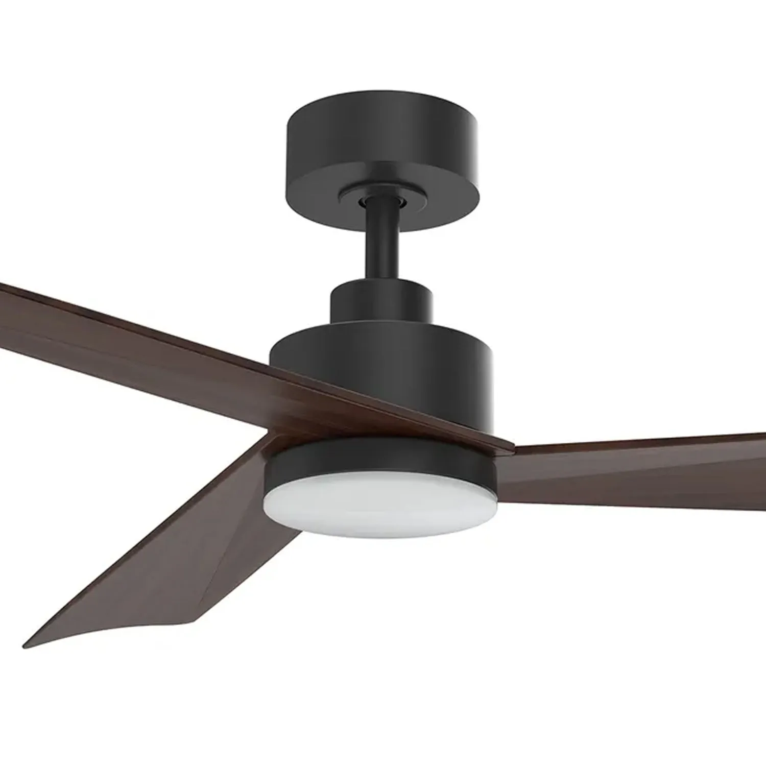 52" Bronte DC Ceiling Fan White, Black, White/Oak, Black/Walnut with Light Vencha Lighting