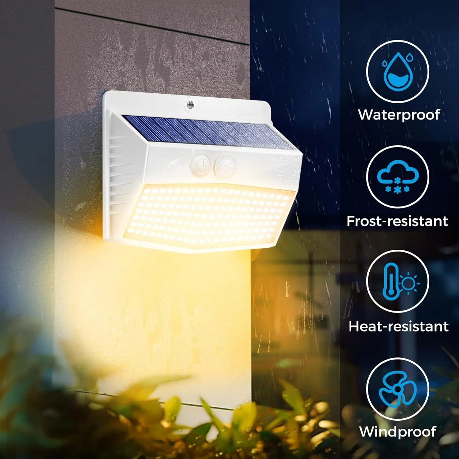 6 Packs Solar Outdoor Lights Motion Sensor, Solar Security Lights Waterproof with 3 Lighting Modes Solar Powered Wall Lights outside for Garden Fence Yard Deck, Warm White