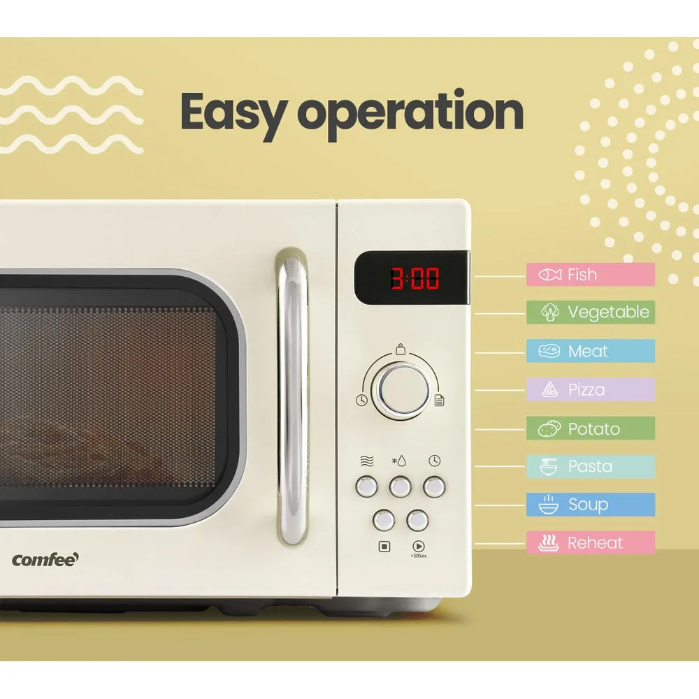 800W 20L Microwave Oven, Retro Design, Comfee