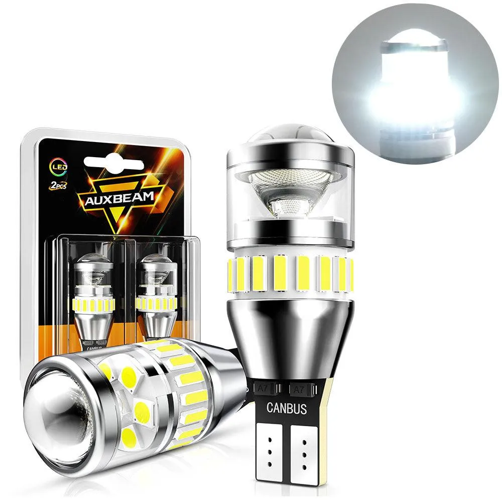 912 921 T15 W16W LED Backup/Brake/Tail Light Bulbs 10W 4000ML 6500K White B1 Series | 2 Bulbs