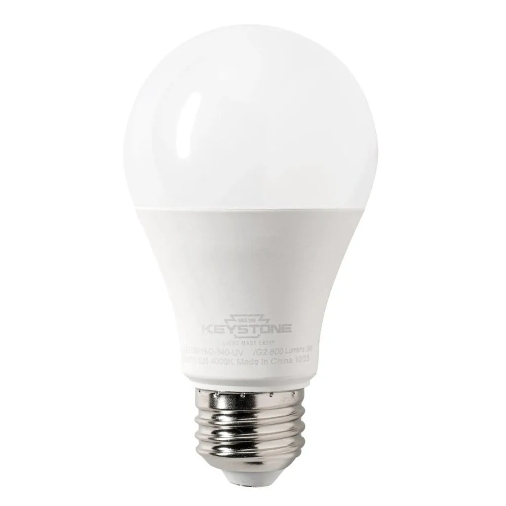 A19 Omni-Directional Bulb, 60W Equivalent, E26 Medium Base, 4000K, 80 CRI, Universal Voltage 120-277V, Generation 2