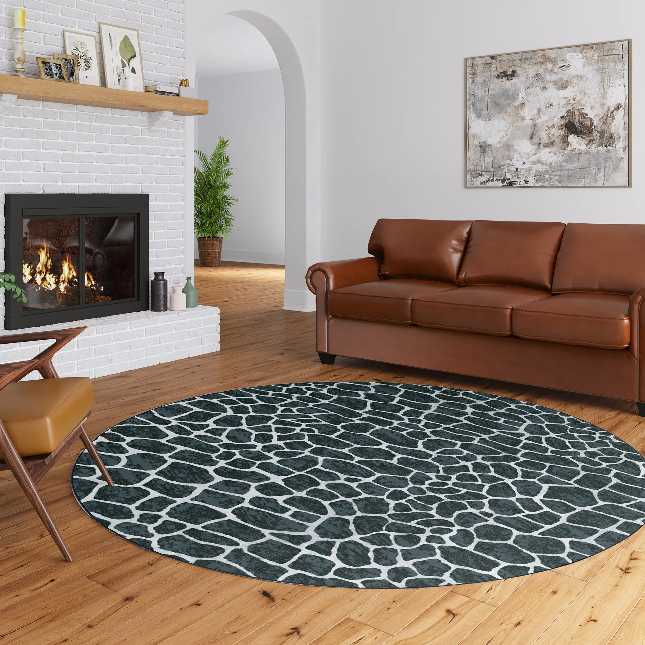 Akina Ultra-Soft 1" Thick Faux Fur Animal Print Rug - Family & Pet Friendly, Easy to Clean Design