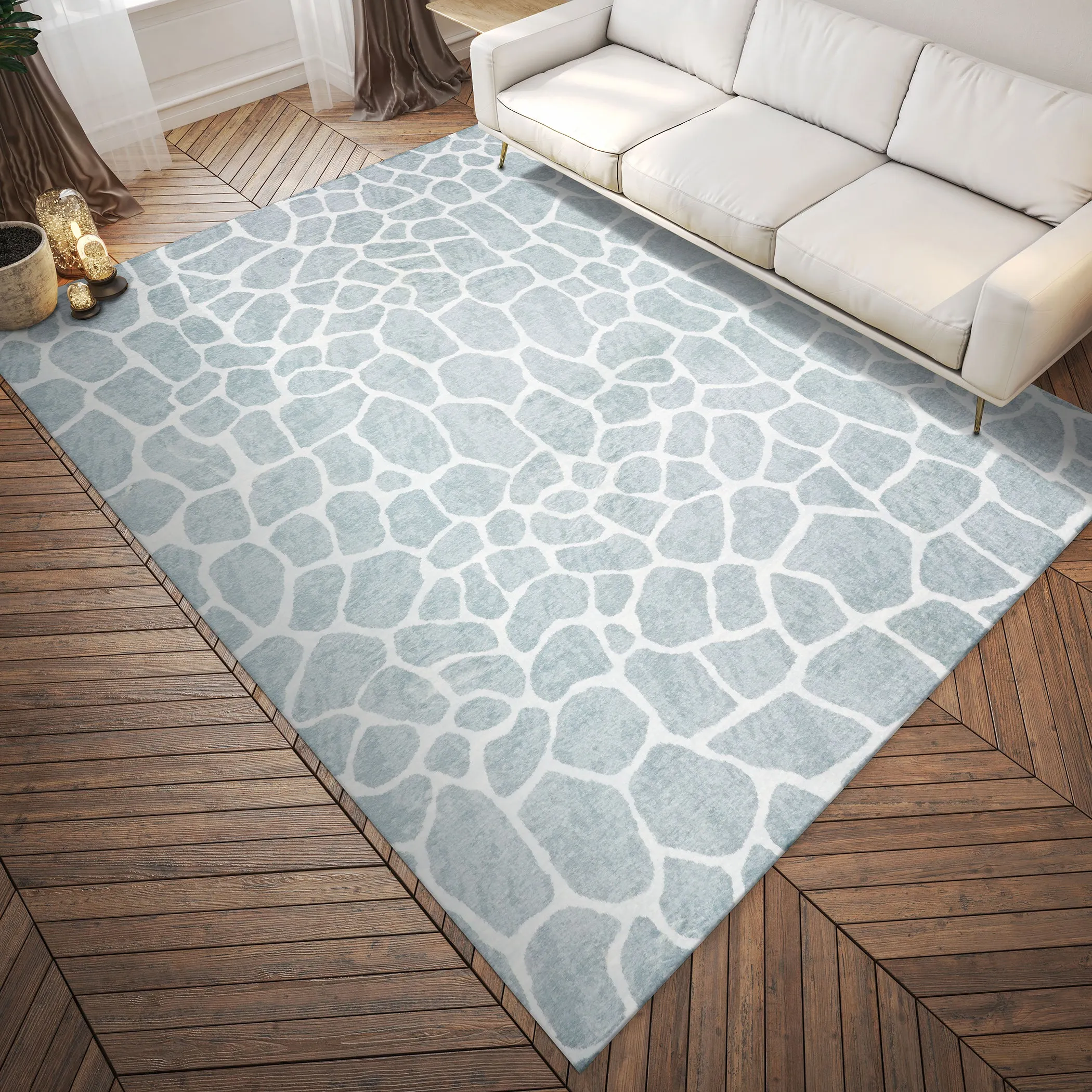 Akina Ultra-Soft 1" Thick Faux Fur Animal Print Rug - Family & Pet Friendly, Easy to Clean Design