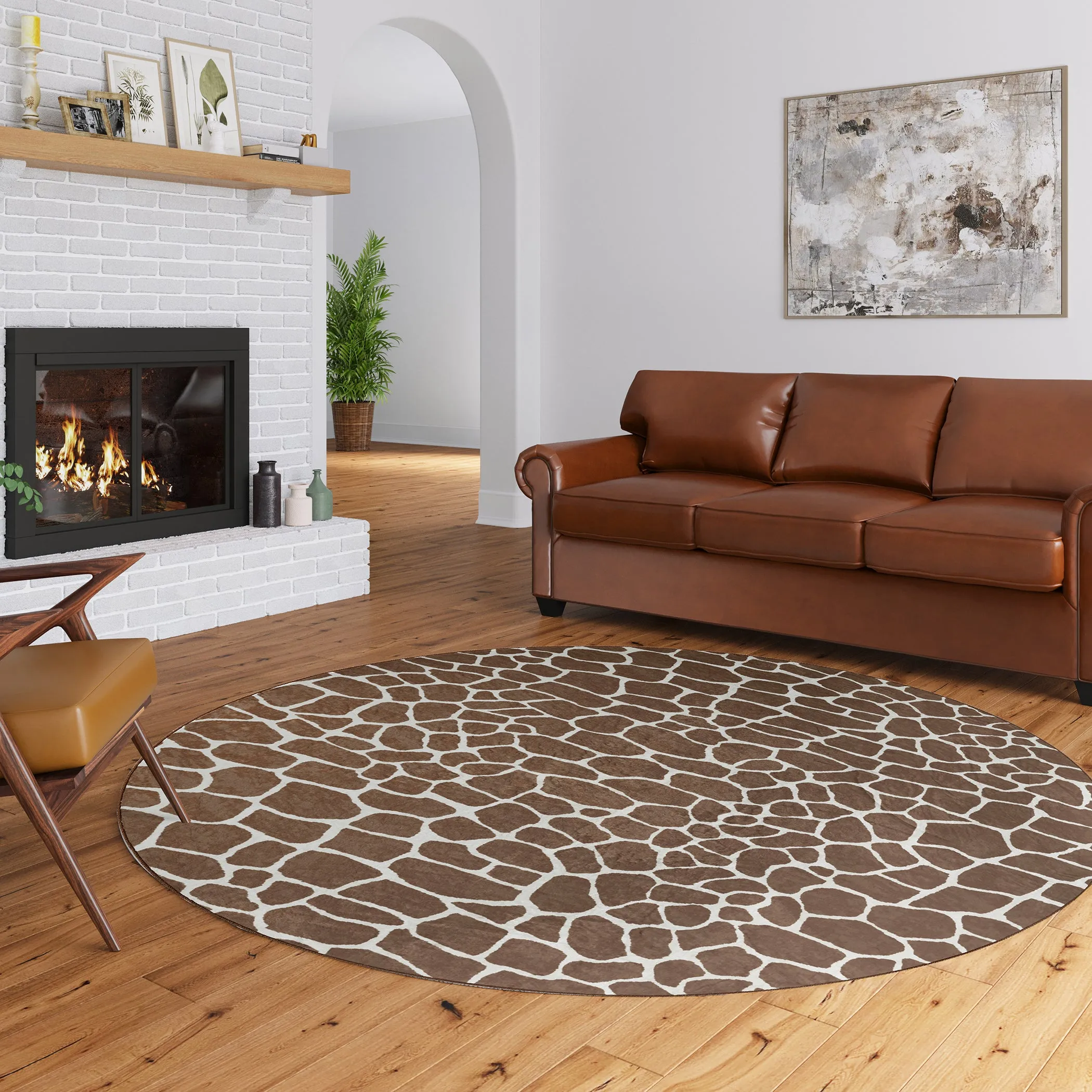 Akina Ultra-Soft 1" Thick Faux Fur Animal Print Rug - Family & Pet Friendly, Easy to Clean Design