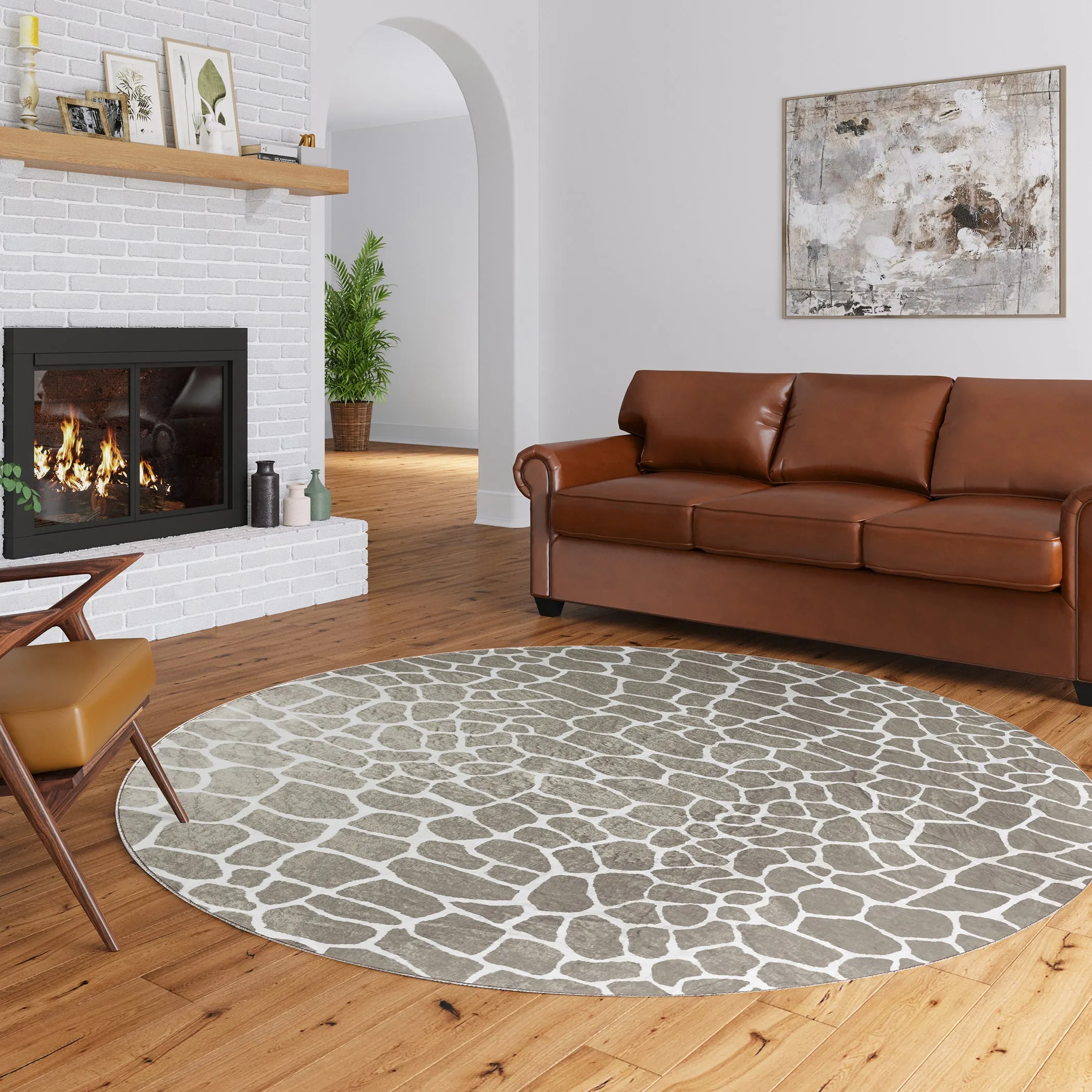 Akina Ultra-Soft 1" Thick Faux Fur Animal Print Rug - Family & Pet Friendly, Easy to Clean Design