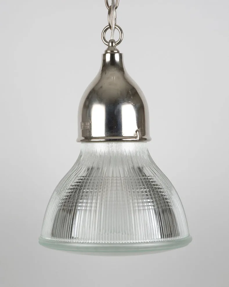 Aluminum Crouse Hinds Pendant with Holophane Glass