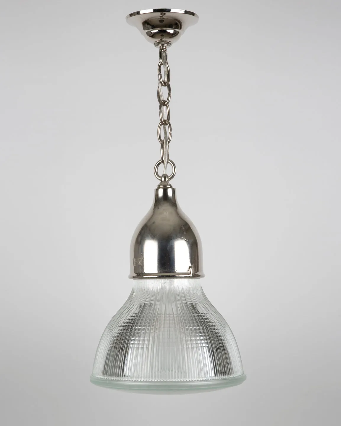 Aluminum Crouse Hinds Pendant with Holophane Glass