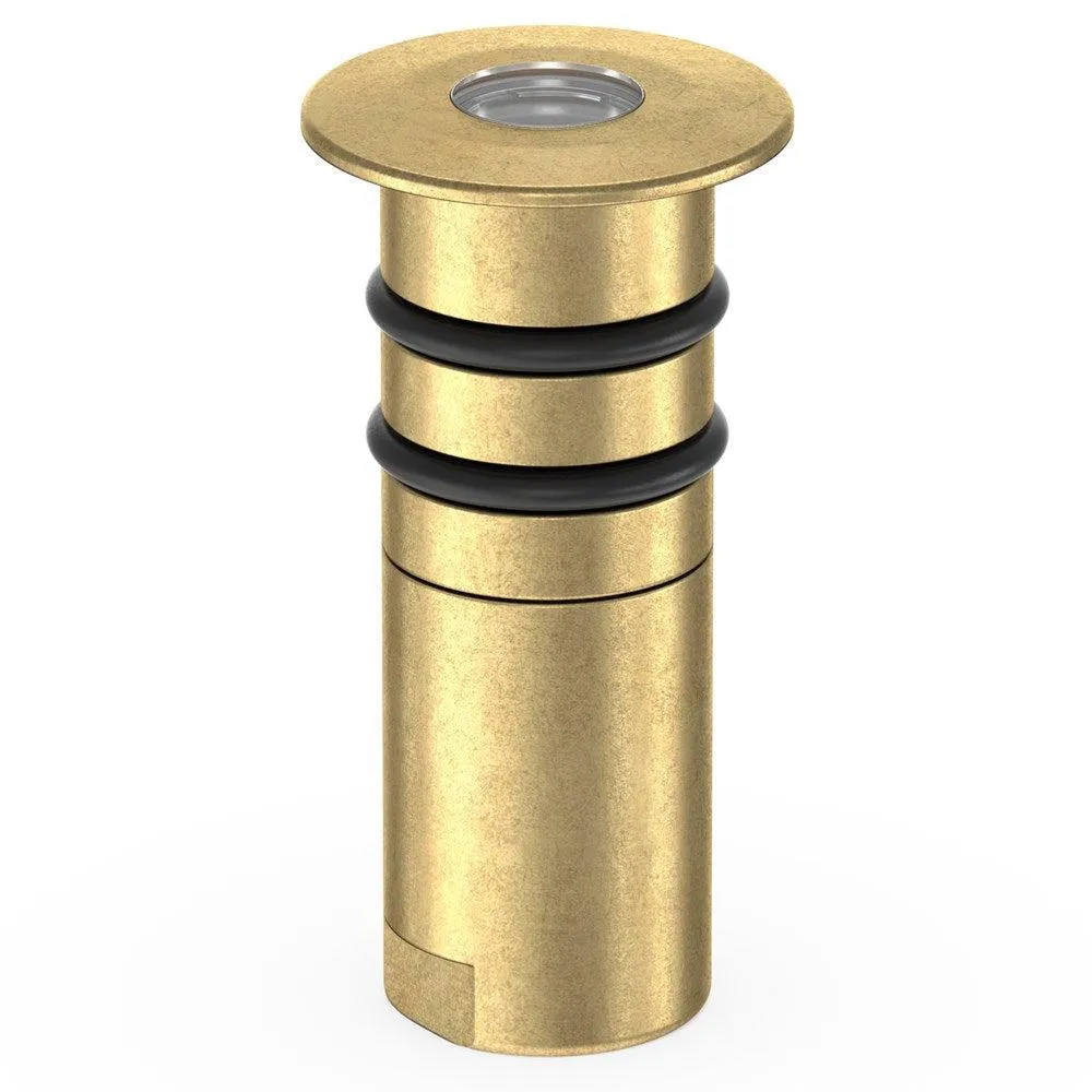 AQL-151 Lumena Nano LED inground Uplight Solid Cast Brass 2w in Natural Waxed Brass