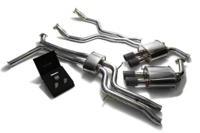 ARMYTRIX Stainless Steel Valvetronic Catback Exhaust System Quad Matte Coated Tips Audi A6 | A7 C7 3.0 TFSI V6 2011-2021