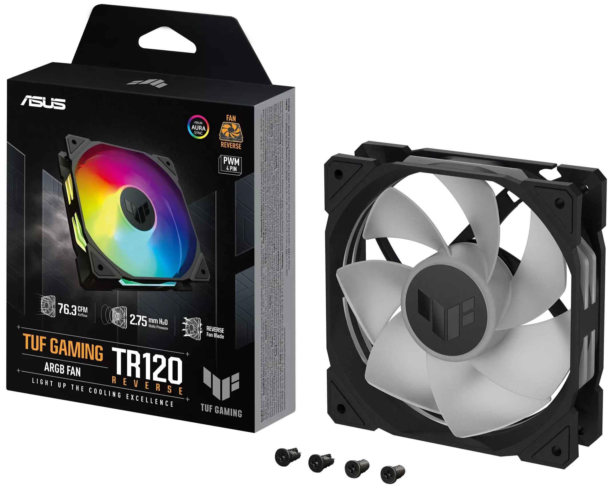 ASUS TUF Gaming TR120 Reverse BLACK 黑色 ARGB 12cm Case Fan - Single Pack 單風扇 (TH-ATTR12R)