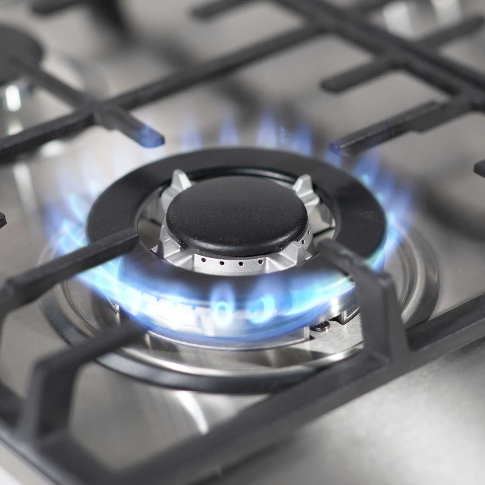 Baridi 60cm Gas Hob Built-In, 4 Burner and Cast Iron Pan Supports, Stainless Steel - DH225