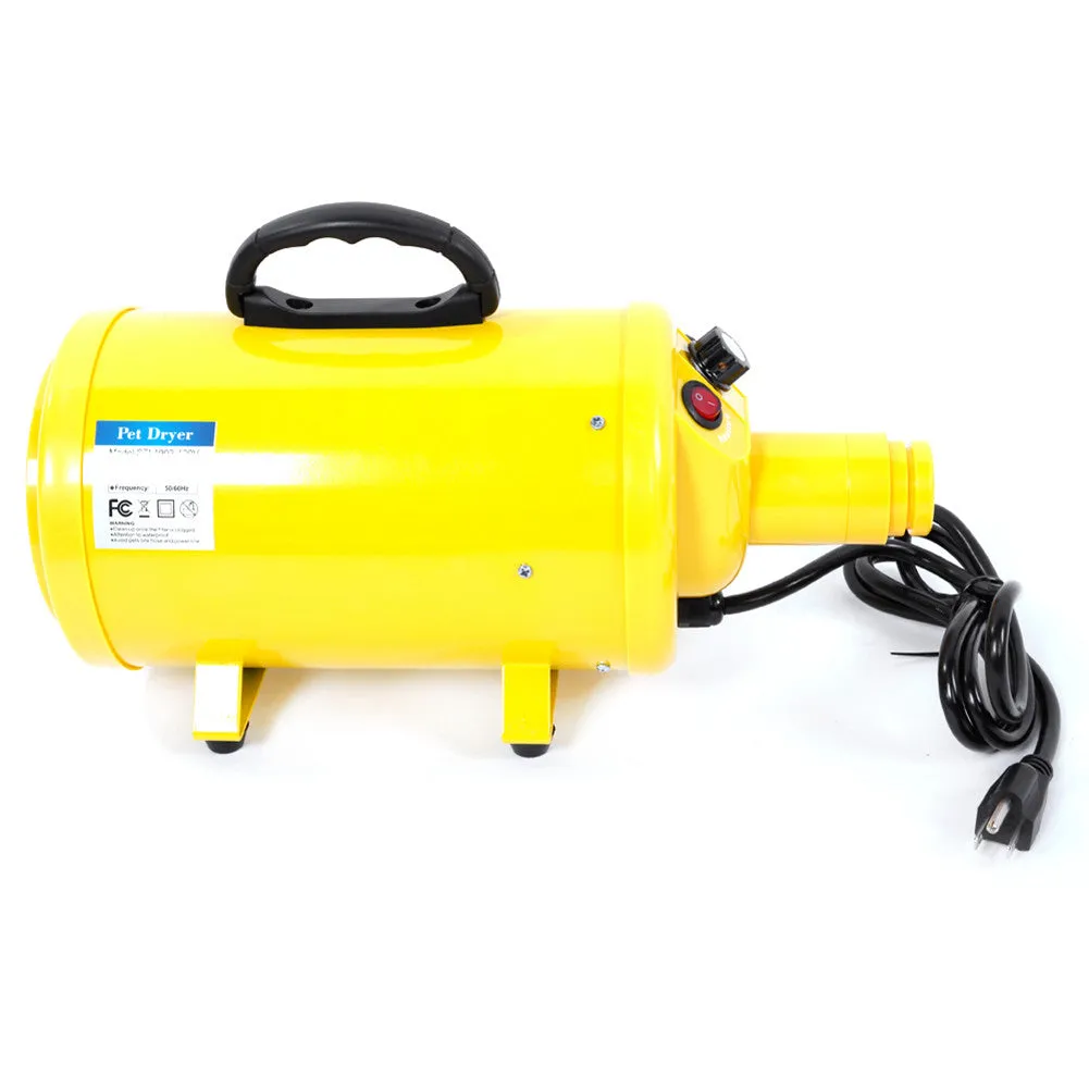 BEESCLOVER 2800W Pet Hair Dryer Frequency Conversion Blower for Dog Yellow