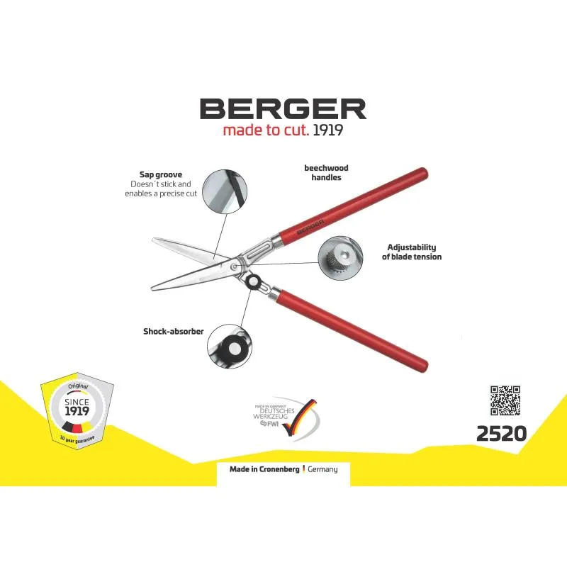 Berger Tools 2520 Topiary Hedge Shear, Wood Handle, 24 Inch