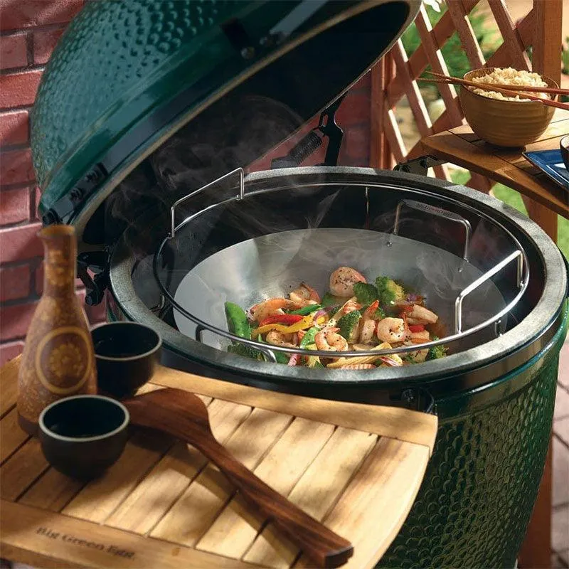 Big Green Egg Carbon Steel Wok with Bamboo Spatula