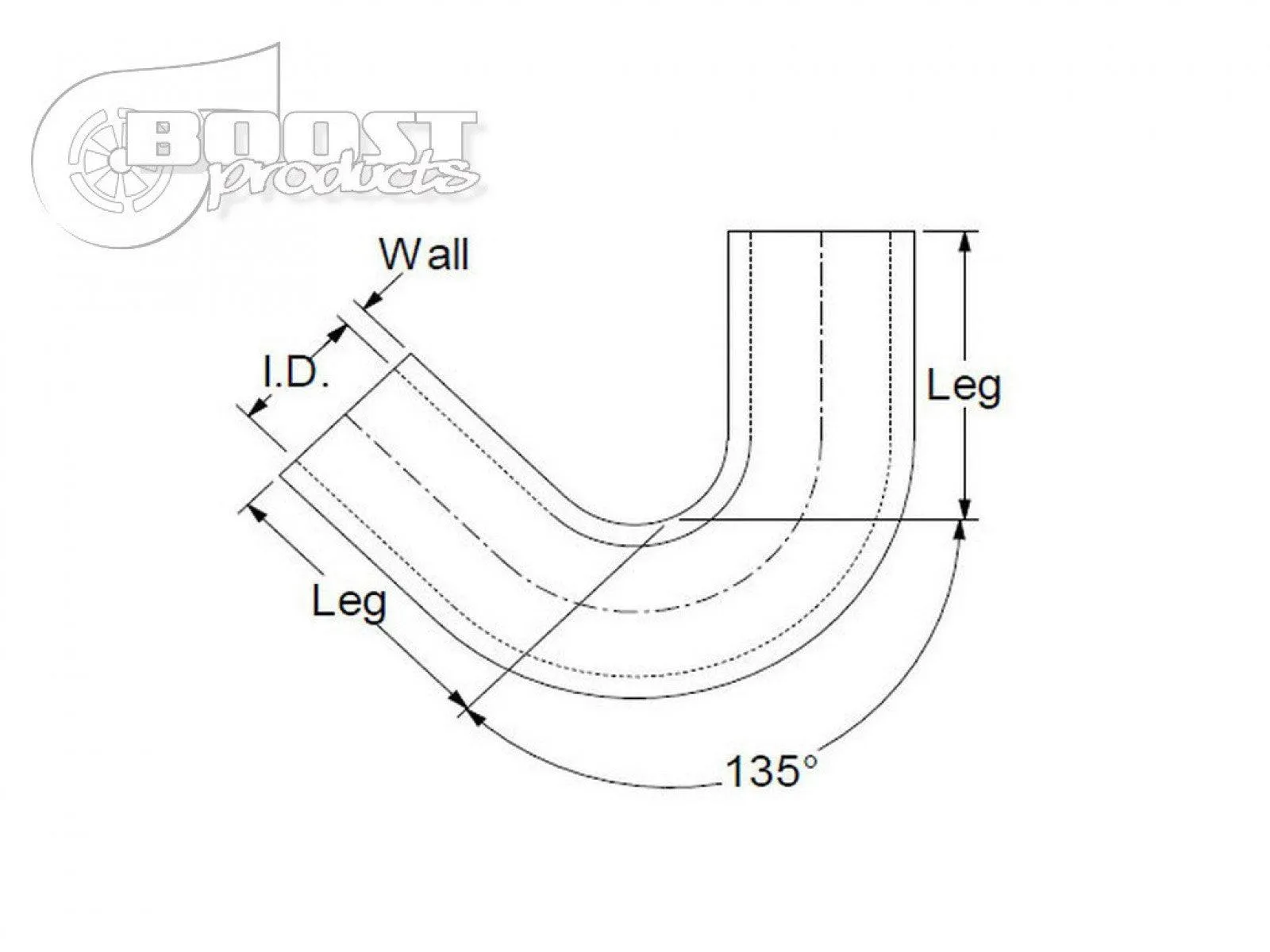 BOOST Products Silicone Elbow 135 Degrees, 60mm (2-3/8") ID, Blue