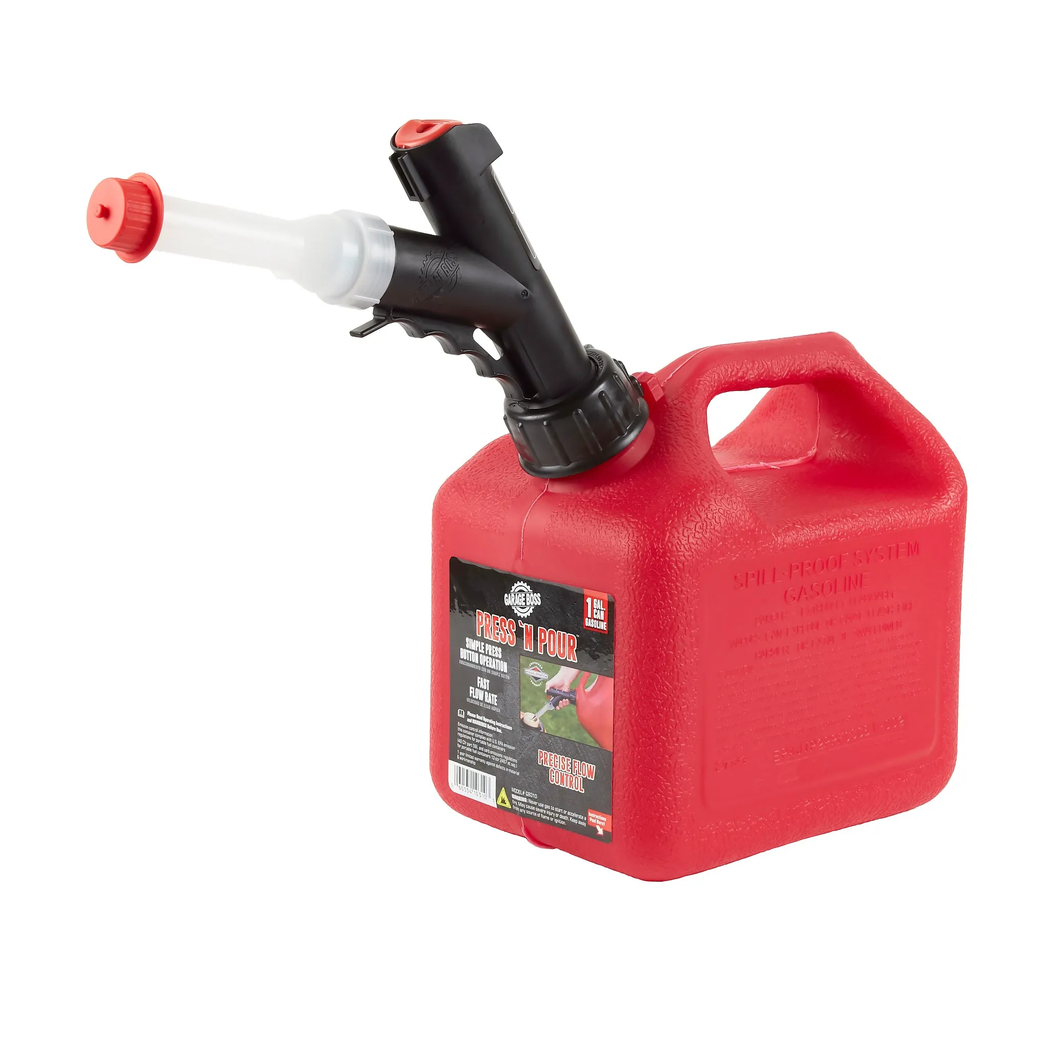 Briggs and Stratton GB310 GarageBoss Press 'N Pour Gas Can, 1  Gallon