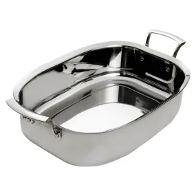 Browne 7.5 Qt. Thermalloy Tri-Ply Stainless Steel Deep Roast Pan with 2 Handles - 5724179