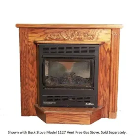 Buck Stove 37 inch White Corner Mantel for 1127 Gas Stove PA KDMCW1127