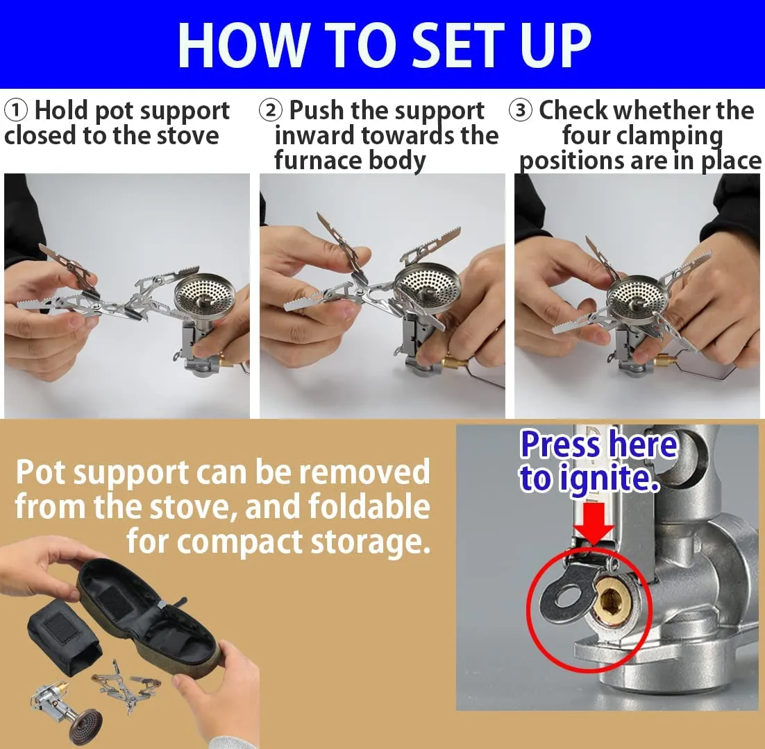 Campingmoon Lightweight Backpacking Gas Stove