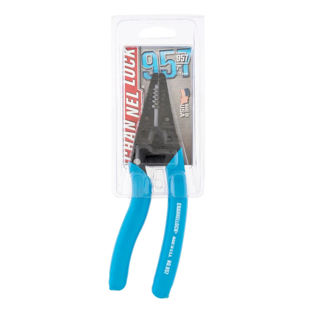 Channellock 957 7" Wire Stripper, 10 to 20 AWG Strip, Cut, Curved