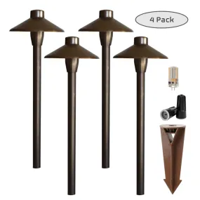 Chapelle 4 Pack Solid Cast Brass Pathway Light - Natural Bronze