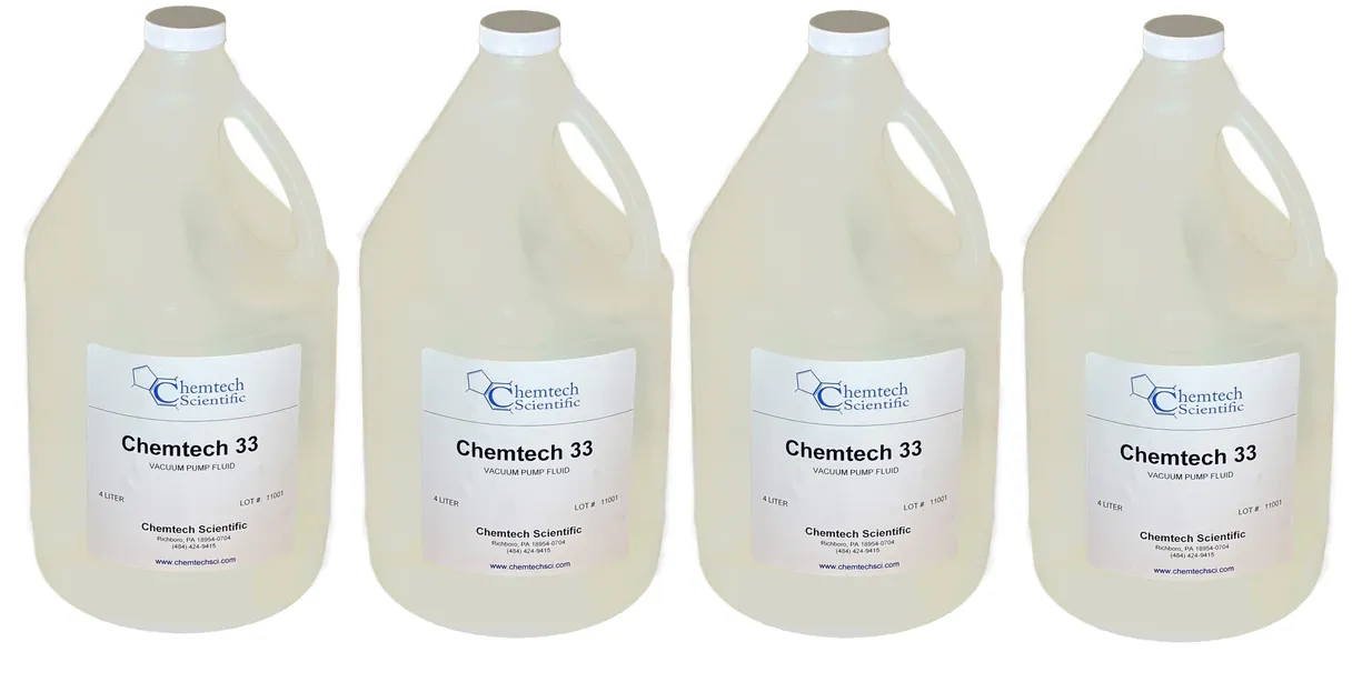 Chemtech Scientific Grade 33 Premium Vacuum Pump Oil 4 x 4 Liter Bottles