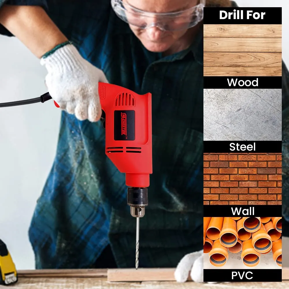 Cheston 10 mm Drill Machine Set 400W | Drill For Wall Wood Metal Sheets | Variable Speed & Reverse & Forward function | 2600 RPM | Electrical Power Tool Kit For Multipurpose Use