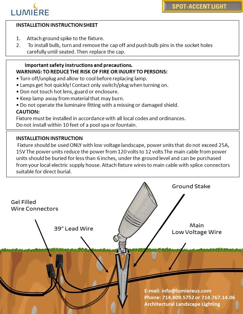 COMBO KIT III - Solid Cast Brass Outdoor Landscape Pathway & Spot Lighting