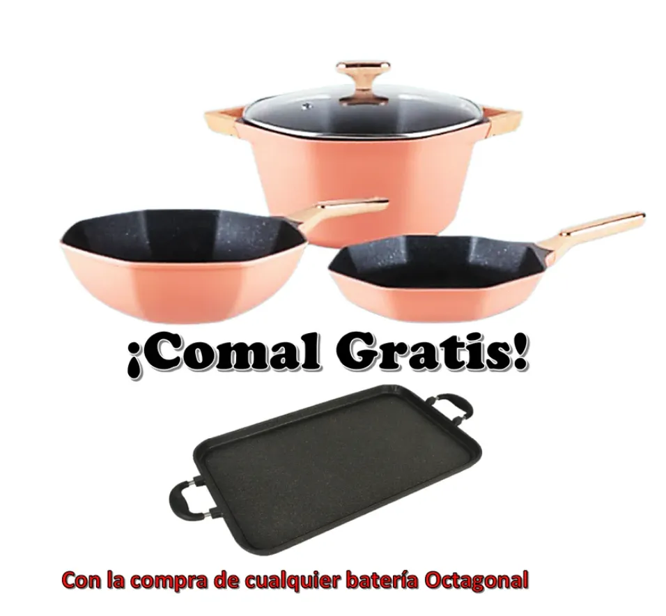 Combo OCTAGON 4 piece Cookware set with griddle for ELECTRIC stove/ Combo de Octagon de 4 piezas con comal para estufas ELECTRICAS!!