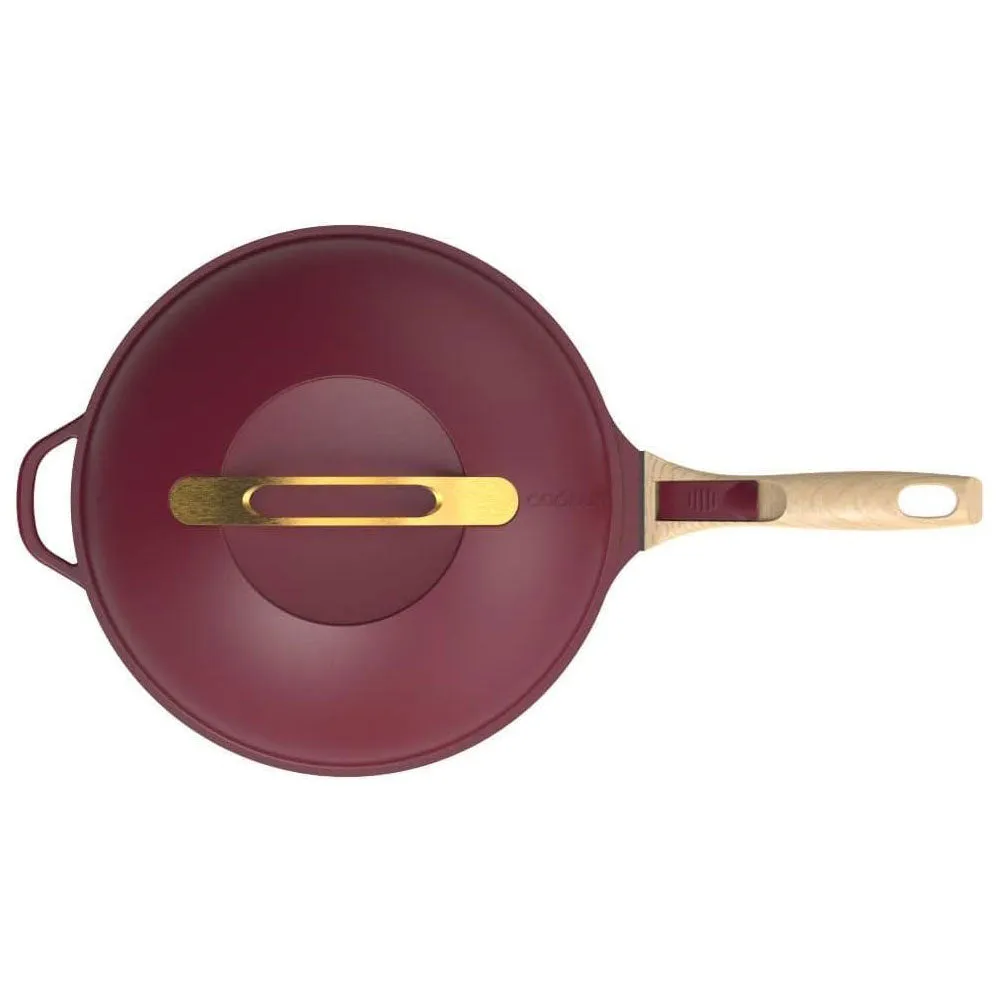 COOKUT La Favolosa Padella Casseruola Tegame 2 Manici 8 in 1 28cm Metallo Rubino