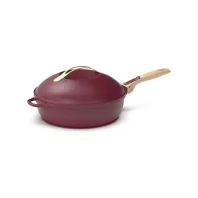 COOKUT La Favolosa Padella Casseruola Tegame 2 Manici 8 in 1 28cm Metallo Rubino