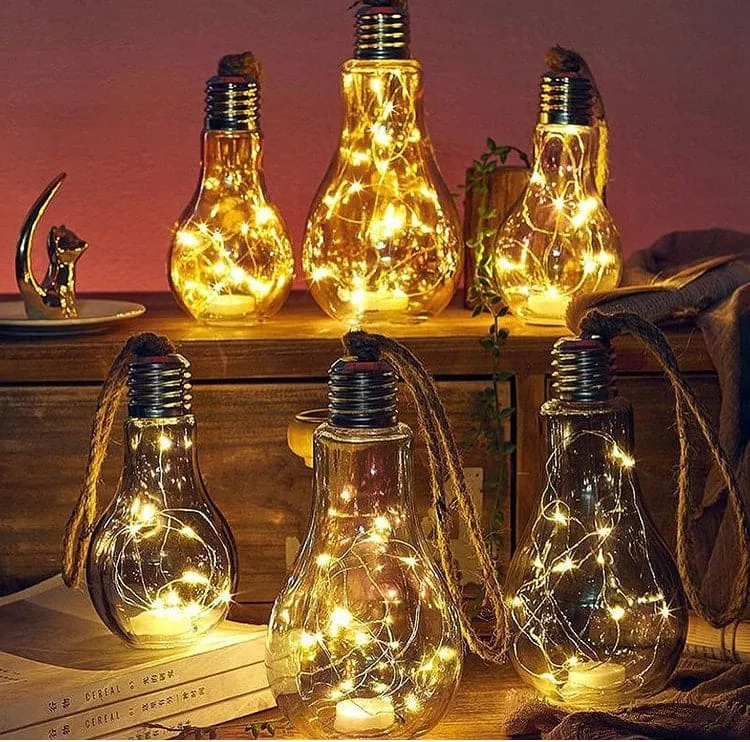 Creative Hemp Rope Led Bulb, Wall Hanging Led Glass Bulb, Craft Style Bulb For Decoration